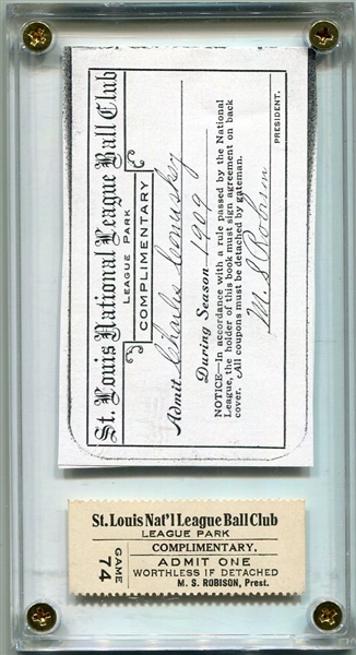 Early 1900s St. Louis Cardinals Ticket Game 74 National Park