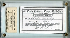 Early 1900's St. Louis Cardinals Ticket Game 74 National Park