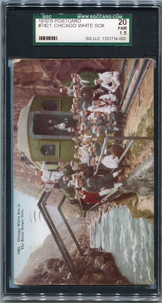 1910s Chicago White Sox Royal Gorge Postcard SGC 20