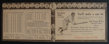 1911 World Series Merchant Score Card Wagner Cobb Johnson Mathewson & More
