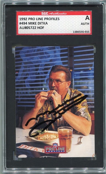 1992 Pro Line Profiles Mike Ditka Autographed SGC Authentic