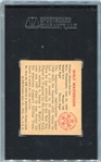 1950 Bowman #153 Walt Masterson Boston Red Sox Autographed SGC AUTH