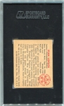 1950 Bowman #206 Stan Lopata Philadelphia Phillies Autographed SGC AUTH
