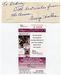 George Halas Autographed Menu Cut JSA Certified