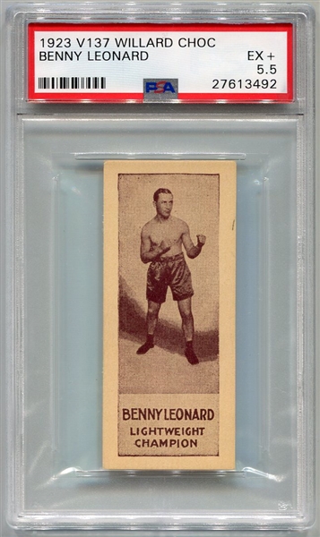 V137 Willard Chocolate Benny Leonard PSA 5.5