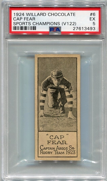 V122 Willard Chocolate #6 Cap Fear Rugby PSA 5
