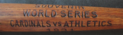 1931 World Series Souvenir Mini Bat