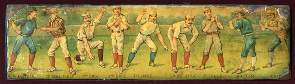 Circa 1880s Pen/Pencil Box With Baseball Nine