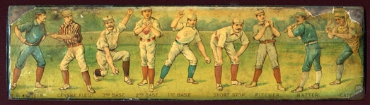 Circa 1880s Pen/Pencil Box With Baseball Nine