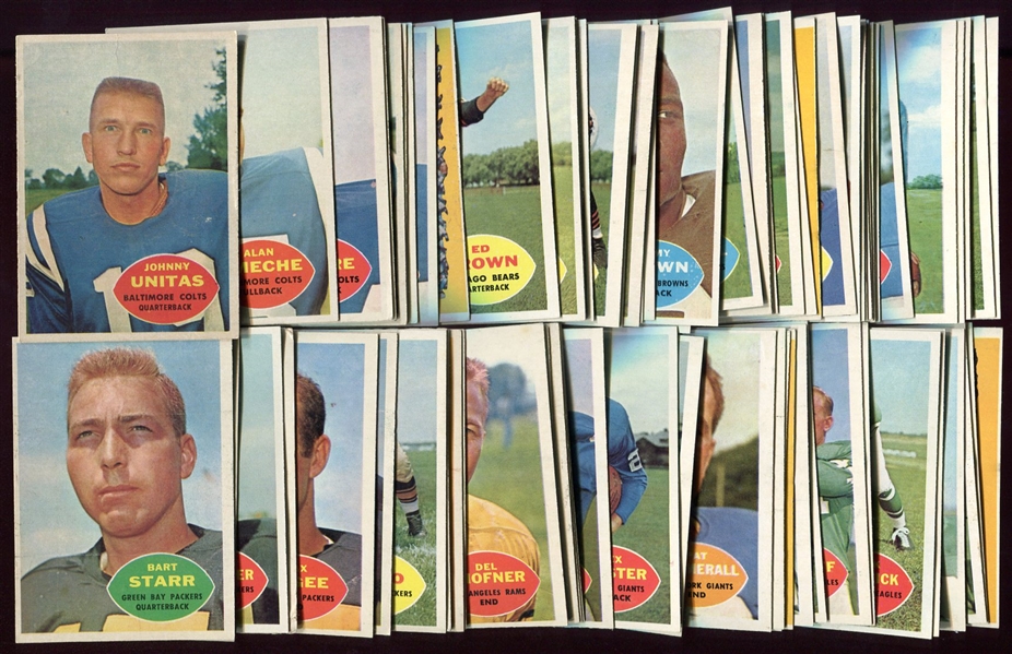 1960 Topps Football Near Set 119 of 132 EX+/- Loaded W/HOFers + 48 Dupes