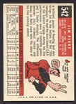 1959 Topps #542 Jim Perry Rookie Card Ex Centered