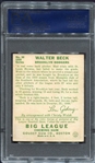 1934 Goudey #50 Walter Beck Brooklyn Dodgers PSA 5