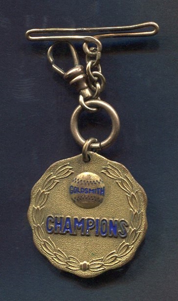 Early 20th Century Goldsmith Champions Baseball Watch Fob