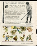 1922 Babe Ruth Baseball Bat & Ball Ad in The Little Delineator