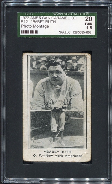 E121 Babe Ruth Photo Montage SGC 20