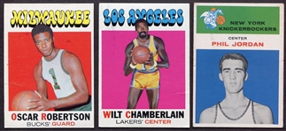 1961-62 Fleer & 1971-72 Topps Lot of 3 w/Robertson & Chamberlain