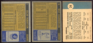 1961-62 Fleer & 1971-72 Topps Lot of 3 w/Robertson & Chamberlain