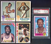1970s Topps Basketball Lot of 5 Different HOFers/Rookie Cards