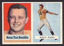 1957 Topps Football #22 Norm Van Brocklin Los Angeles Rams Nrmt