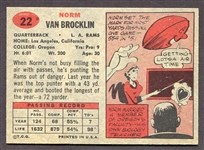 1957 Topps Football #22 Norm Van Brocklin Los Angeles Rams Nrmt