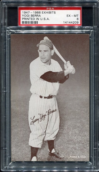 1947-1966 Exhibits Yogi Berra w/Printed in USA PSA 6