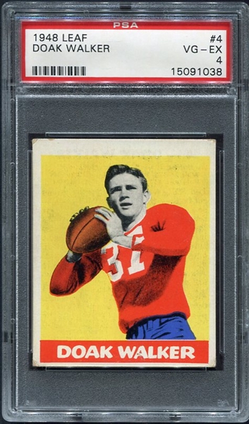 1948 Leaf #4 Doak Walker Rookie Card PSA 4