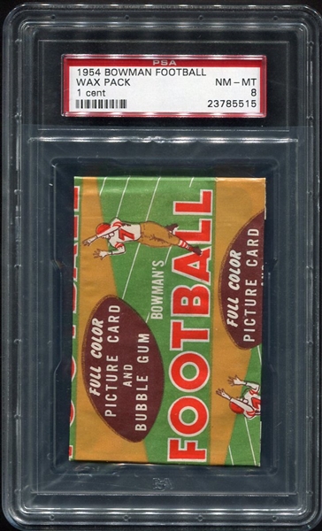 1954 Bowman Unopened One Cent Wax Pack PSA 8