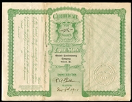 Oxford Confectionary Stock Certificate Letterhead and Movie Card