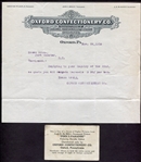 Oxford Confectionary Stock Certificate Letterhead and Movie Card