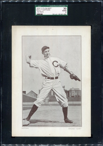 1910-12 Plow Boy Tobacco Solly Hoffman Ad Back SGC 30