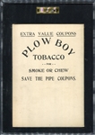 1910-12 Plow Boy Tobacco Solly Hoffman Ad Back SGC 30