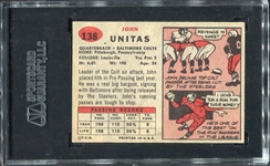 1957 Topps #138 Johnny Unitas Rookie Card SGC 55