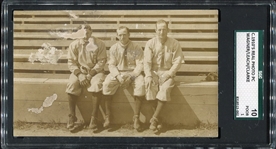 Circa 1910's Honus Wagner Tommy Leach & Fred Clarke RPPC SGC 10