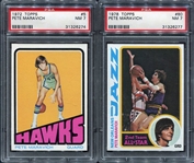 1972 & 1978 Topps Basketball Pete Maravich Pair of PSA 7s