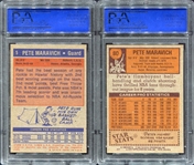 1972 & 1978 Topps Basketball Pete Maravich Pair of PSA 7's