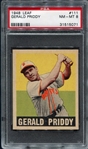 1948 Leaf #111 Gerald Priddy St. Louis Browns PSA 8