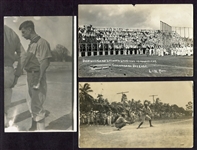 Early 20th Century Baseball Postcard Lot of 3 RPPCs