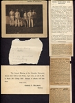 1899 Columbia Tennis Team Photo w/Articles