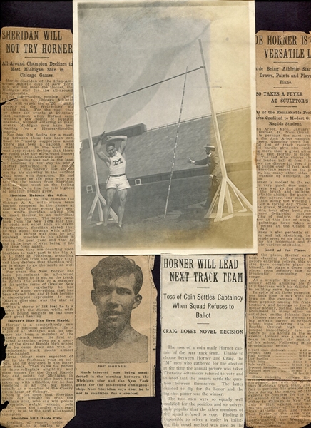 1909 Joe Horner Photo & Articles University of Michigan Track Star