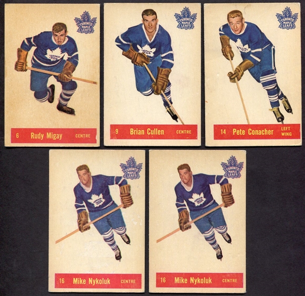 1957 Parkhurst Hockey Lot of 5