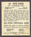 1949 Leaf Football #28 Pete Pihos Philadelphia Eagles EX+