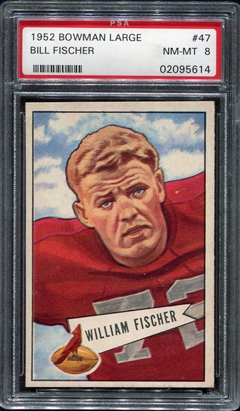 1952 Large Bowman #47 Bill Fischer PSA 8