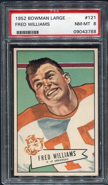1952 Large Bowman #121 Fred Wiliams PSA 8