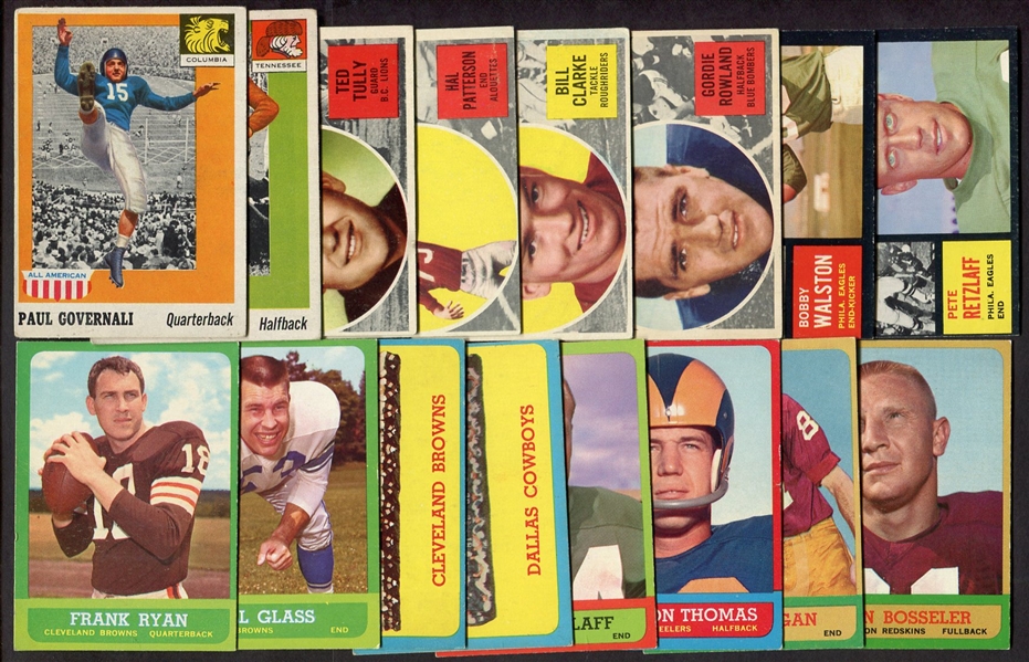 1955-1969 Topps & Philadelphia Football Lot of 35 Different