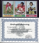 1974 Topps Football Strip of 3 From Topps Vault Nrmt+