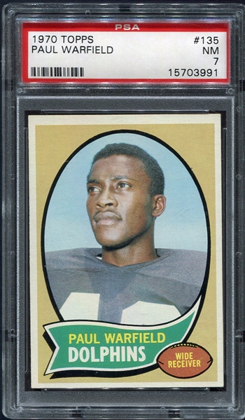 1970 Topps #135 Paul Warfield Miami Dolphins PSA 7