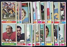 1974 Topps Football Lot of 54 Different w/Stars & HOFers