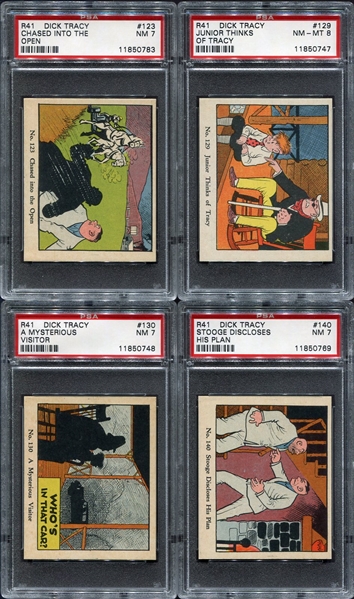 R41 1930s Dick Tracy Lot of 4 PSA Graded 7-8s