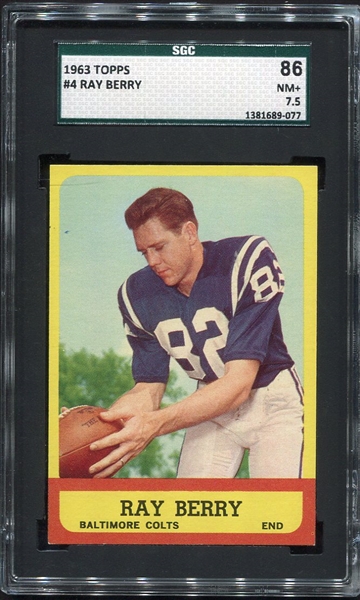 1963 Topps #4 Ray Berry SGC 86