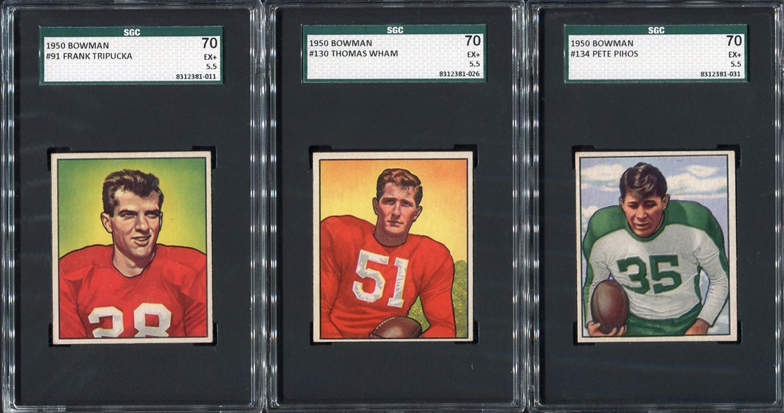 1950 Bowman Lot of 3 SGC 70s